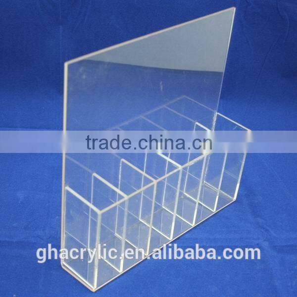 GH-RZ528 Magazine Clear Acrylic Table Dispaly File Stand Racks For Office ,top grade acrylic display rack