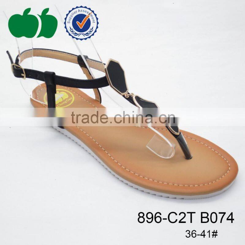 Newest design top quality flat heel low price ladies sandals