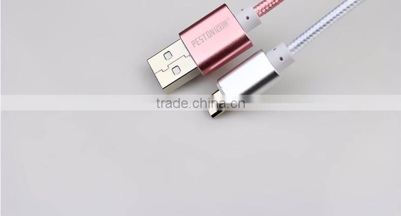 25CM Mini Nylon Metal Micro USB Cable Colorful Mobile Phone Cable for iPhone/Android/Type C