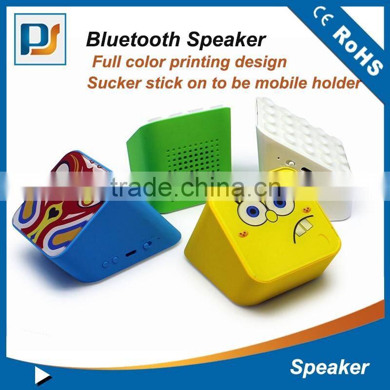 Phone holder Handfree Stereo Bluetooth Speaker with Silicon Sucker
