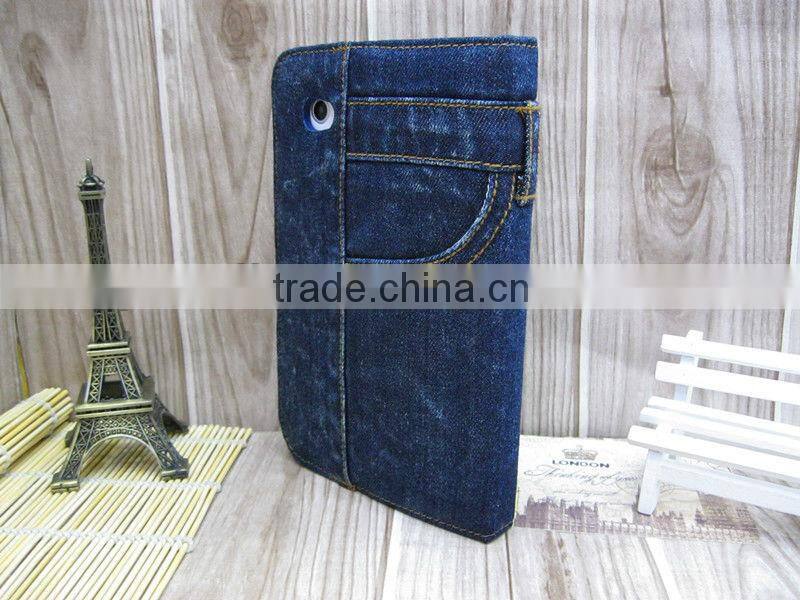 Denim Folio Case Stand Magnetic Auto Sleep Wake for Samsung Galaxy Tab 2 P3100 P3110 7.0 INCH