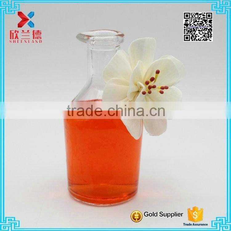 wholesale round unique clear airtight decorative glass wine bottle 100ml