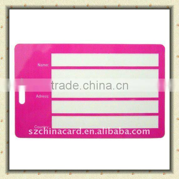High quality! Best selling product PVC card plastic luggage tag