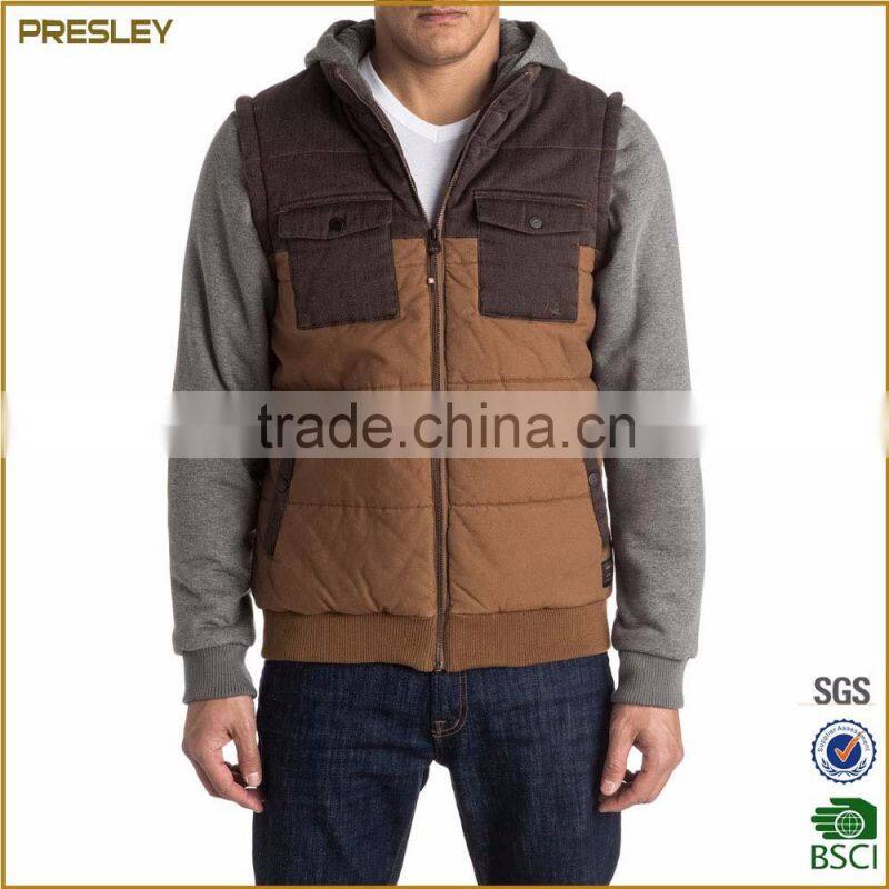 Light foldable color outdoor man jacket winter wear 100% polyester down padded jacket garment custom jacket with hood