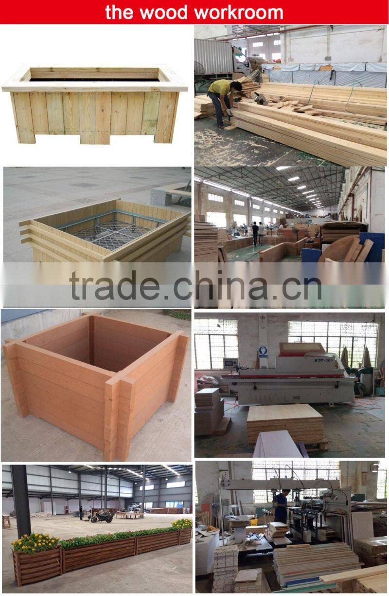 china park flower box wood planter boxes