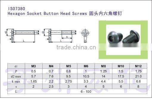 SS304 socket button head screw DIN7380