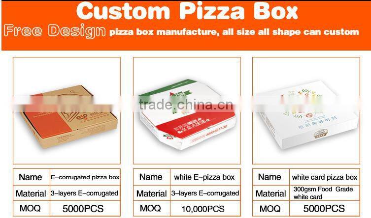 2016 Popular High Quality Custom Kraft Paper Pizza Box