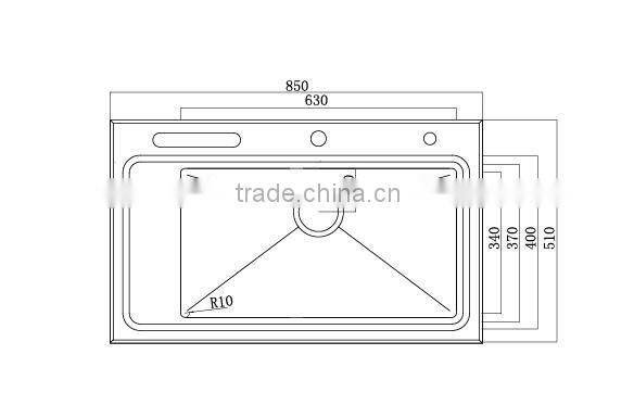 R10 Without Faucet Rectangular SUS 304 Double Bowl Kitchen Sink