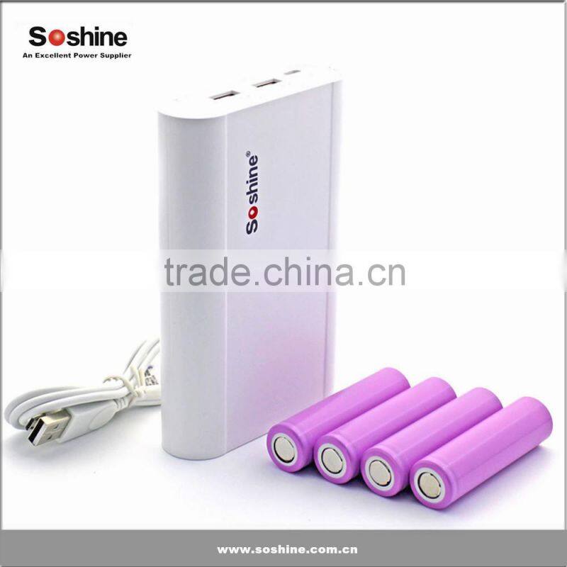 high full capacity smart power bank case 4*18650 battery cells battery charger exchangeable power bank real capacity 14400mah