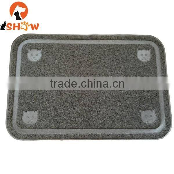 Cat embossed logo cat litter sand mat pvc extra thickness anti-tear extra size