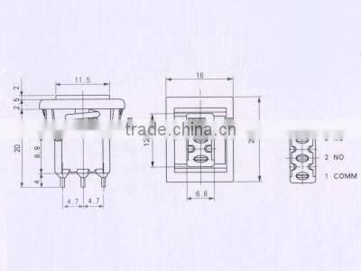 Flat button and stainless steel base push button switch