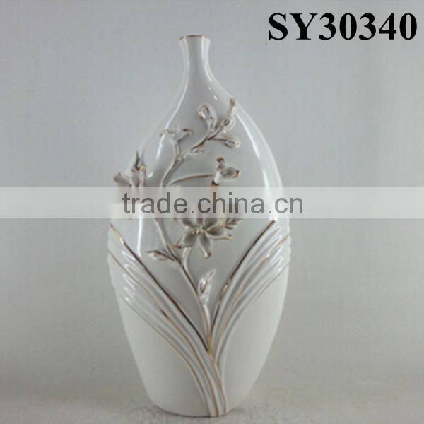With liquid gold flower design ceramic vase decoration