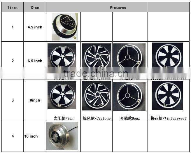 PSC smart two wheels electric balance scooter motor dc brushless gear hub motor