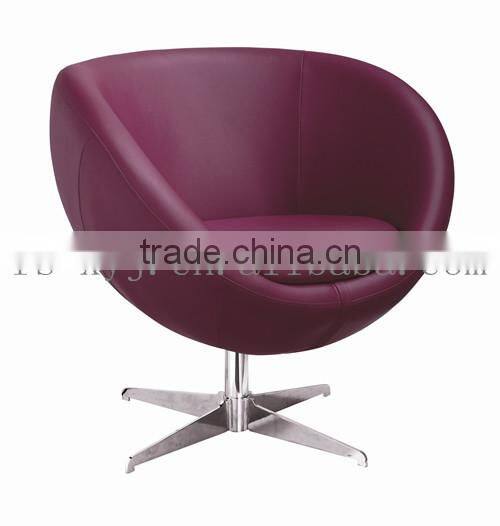 modern home chrome steel base leather fabric velvet coffee shop living room swivel leisure chair(XX847)