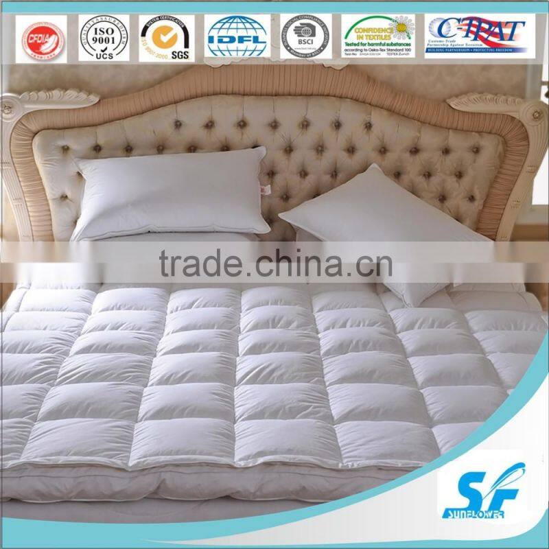 Hypoallergenic down proof mattress topper with skirt elastic