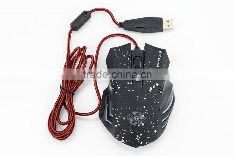 LED Optical USB Wired 6 Button Professional Gaming Mouse