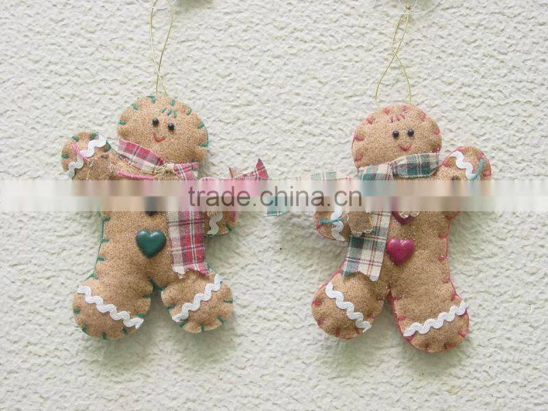 Christmas felt gingerbread man ornament
