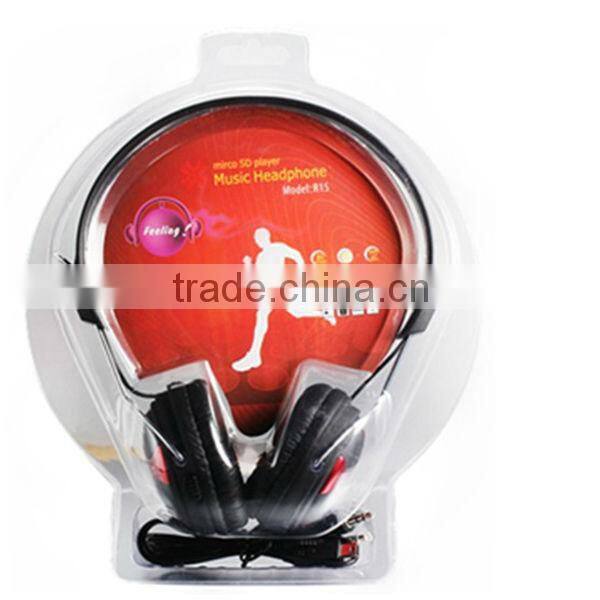 New products 2016wireless stereo headphone with memory card for microphone for computer from shenzhen