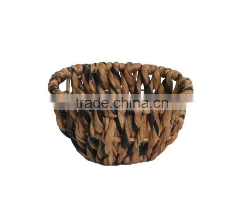 Beautiful water hyacinth fruit basket/ Fruit tray with handle woven storage basket