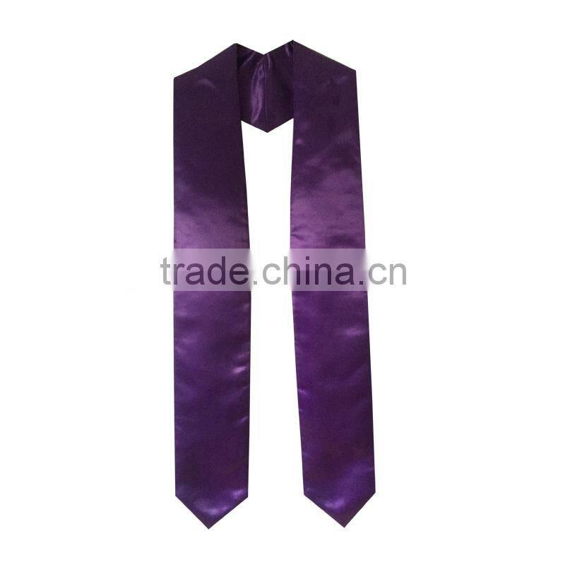 Good quality Plain Shiny Satin Colorful Graduation Stole Wholesale