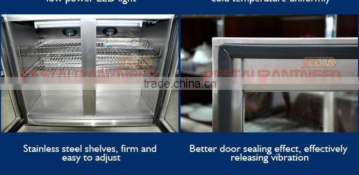 R185 Stainless Steel Fancooling 2 Refrigerated Glass Doors