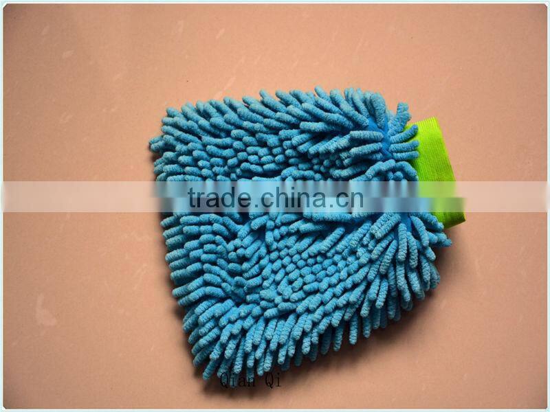 double face chenille car cleaning gloves microfiber wash mitt