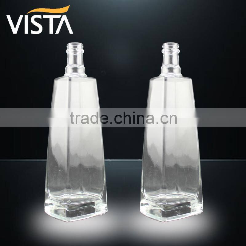 750ml glass liquor bottles square shape