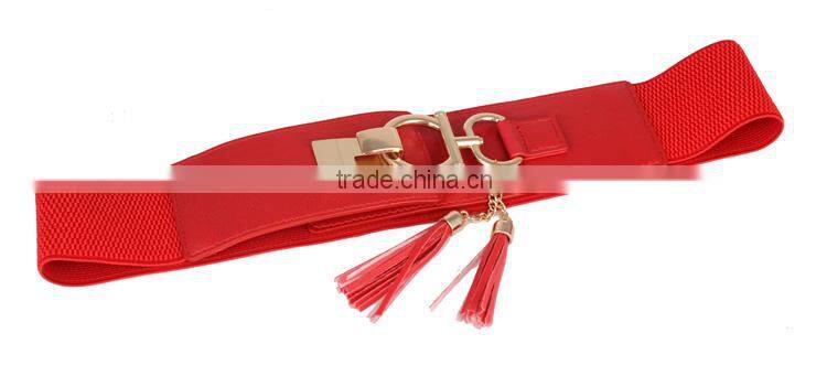 2015 New Designed Red Elastic Lady Waist Belt SWF-W15062903