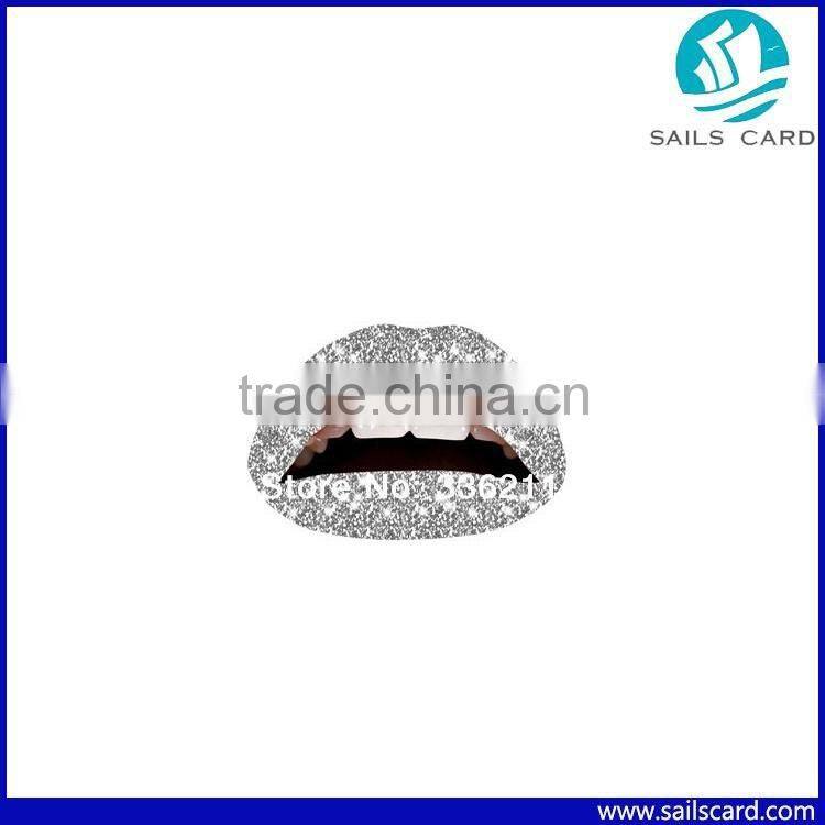 3D Silver Temporary Lip Sticker Waterproof Tattoos
