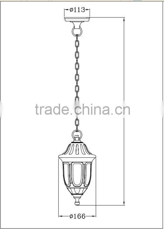 P215 pendant light for garden outdoor,cheap platic post light,CE,ROHS approval