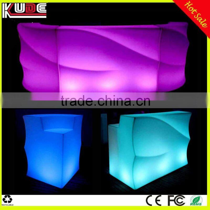 multi color changing Wave Shape LED Bar Counter, Portable Bar Counter, Light up Bar Counter