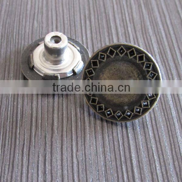High Tech holes Fashion Metal Jeans Button