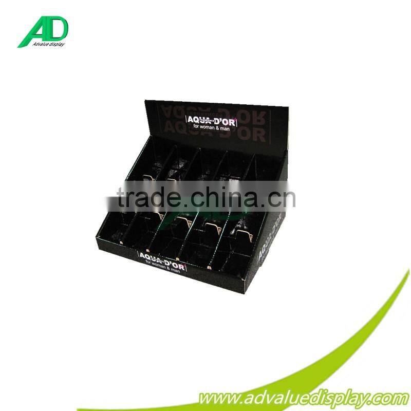 Recycled material cardboard display tray with divider