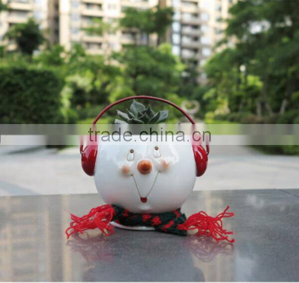 Garden Decoration White Color Small Resin Animal Shape Flower Pot