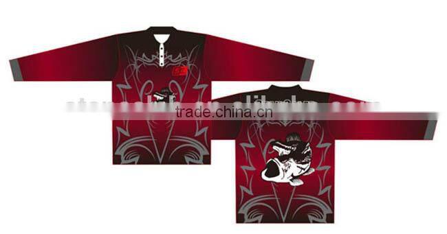 Custom polyester long sleeve quick dry sublimated fishing jersey wholesale