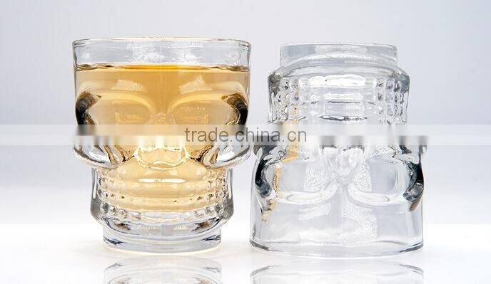 cheap price shot glass crystal skull glassware