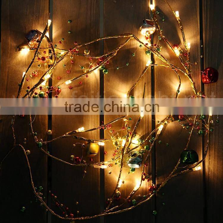 TZFEITIAN warm white color fruits christmas bells festoon string lights