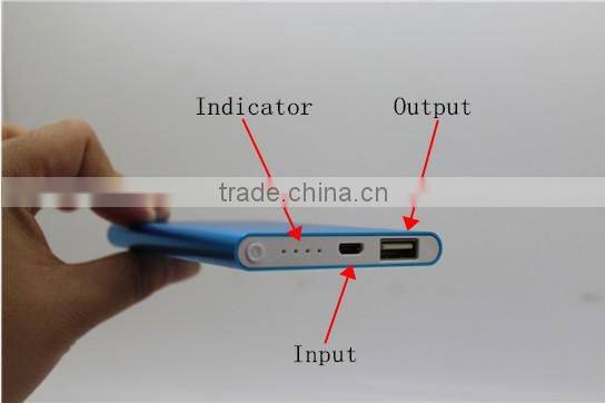 Aluminum Metal Shell 5000mAh Super Slim Lithium Polymer Portable wholesale power bank