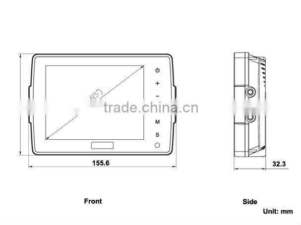 5 inch car safety system with touch button monitor