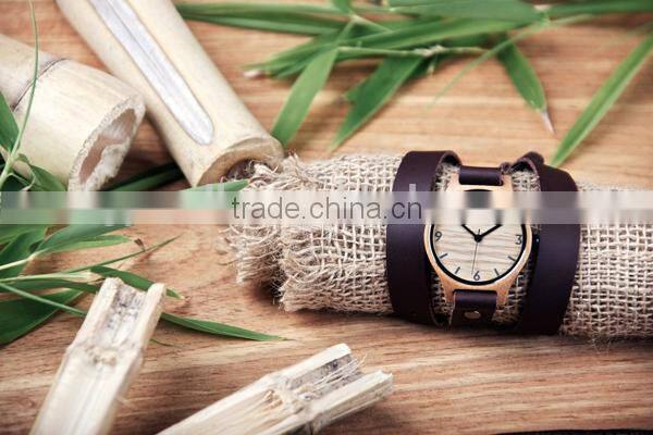 Customized design on wood watches with different wood for choosing