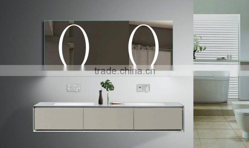 Smart touch High Quality Led illuminated Bathroom Wall Mirror with defogger pad and led backlights