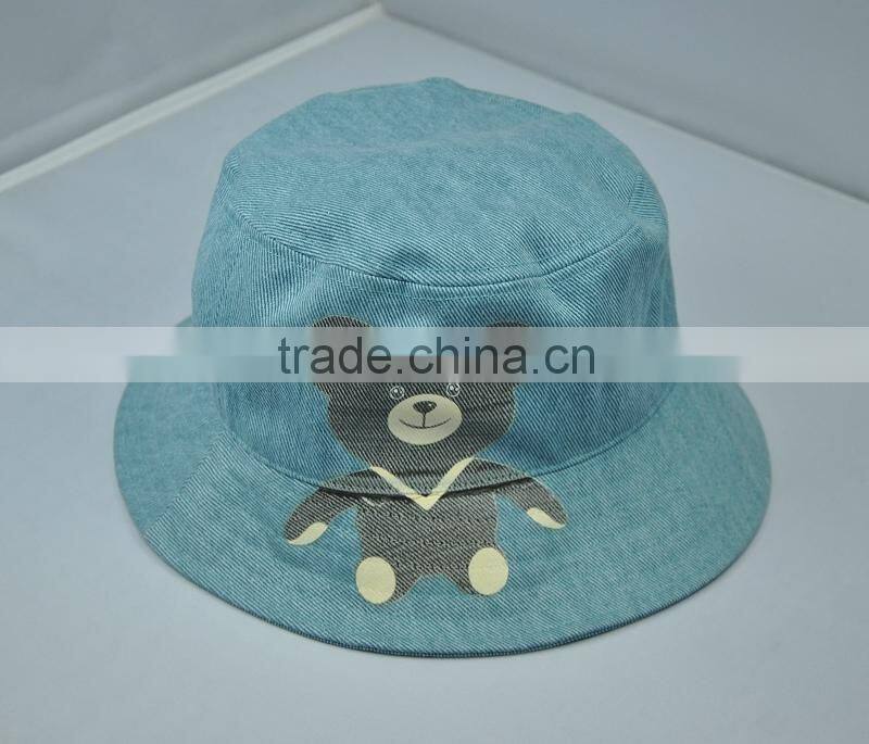 fashion cotton embroidered checked bucket hat