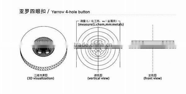 Elegant 20L resin 4 hole button for shirt