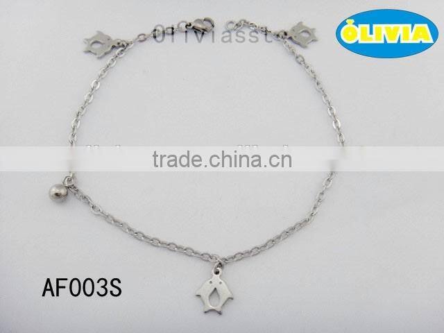 Olivia Jewelry Fashion Gold Plated Stainless Steel Anklet With Moon Pendant Beautiful Girls