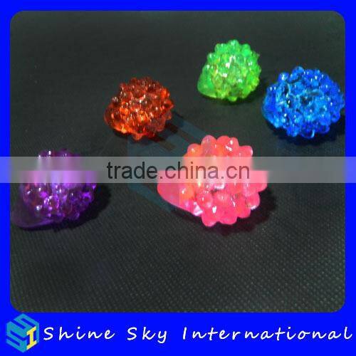 Light up flashing ring promotional gifts soft strawberry multicolors flashing ring
