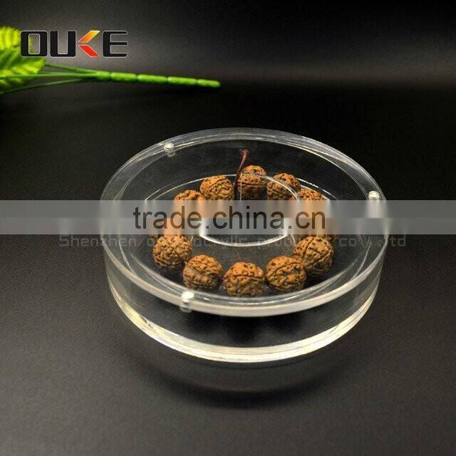 round shape small custom acrylic storage box with lid
