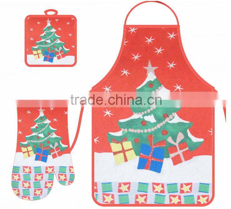 Christmas printed kitchen apron set china suppliers