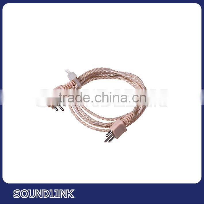 hearing aid component of beige 3pin cords for Body aids with high quality