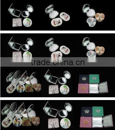 Steel gold Simple Compact Mirror Small Pocket Mirror