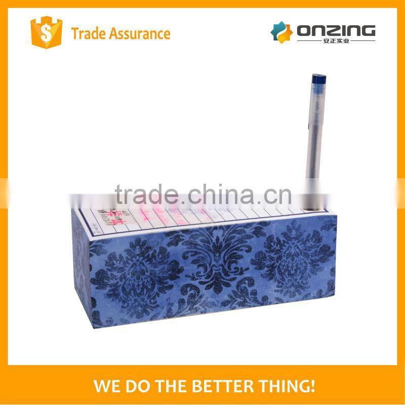 Promotional paper cube shape small size pocket notepad with pen hole